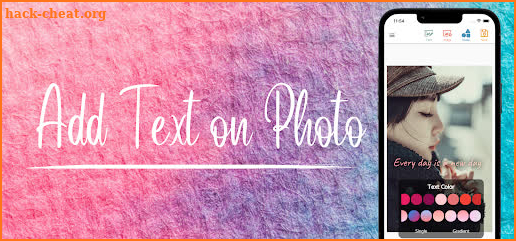 Add text on photo screenshot