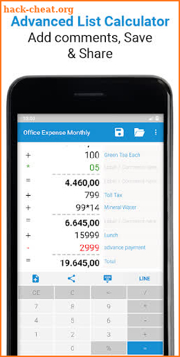 Adding Machine With Tape Calc screenshot