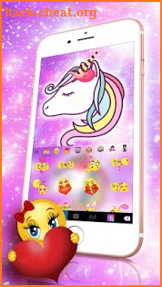 Adorable Galaxy Unicorn Keyboard Theme screenshot