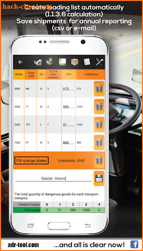 ADR Tool 2019 Dangerous Goods screenshot