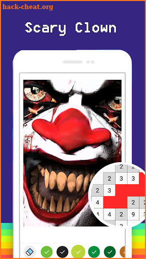 Adult Scary Clown Pixel Art Adult Color By Number screenshot