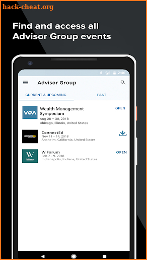 Advisor Group Events screenshot