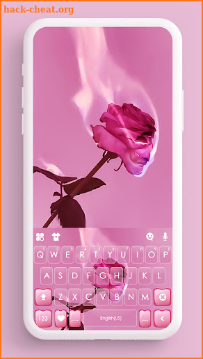 Aesthetic Pink Rose Keyboard Background screenshot