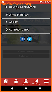 Affinity Credit Union screenshot