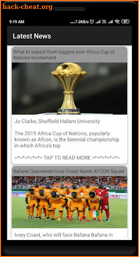 Africa Cup of Football Live Score, Fixtures & News screenshot