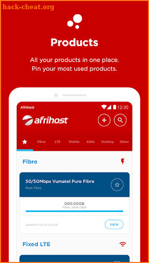 Afrihost screenshot