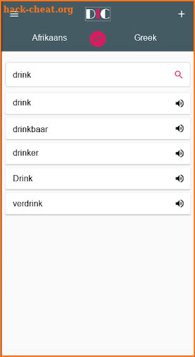 Afrikaans - Greek Dictionary (Dic1) screenshot