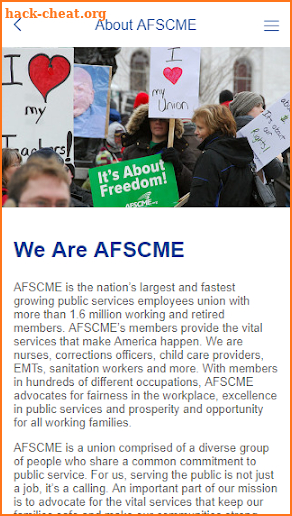 AFSCME Local 620 screenshot