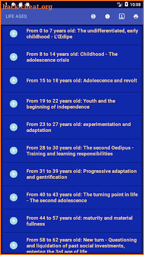 AGE AND KEY PERIODS OF YOUR LIFE FROM BIRTH TO 84 screenshot