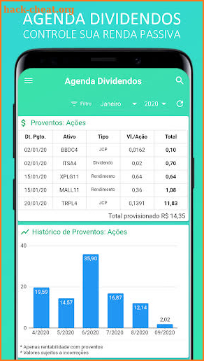 Agenda Dividendos screenshot