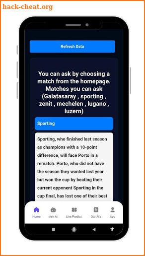 AI Match Predictions screenshot