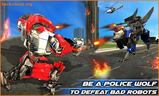 Air Force Transform Robot Cop Wolf Helicopter Game screenshot