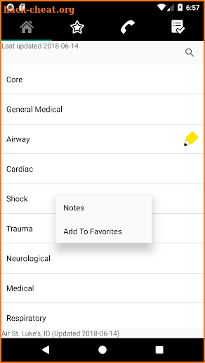 Air St. Luke's Protocols screenshot