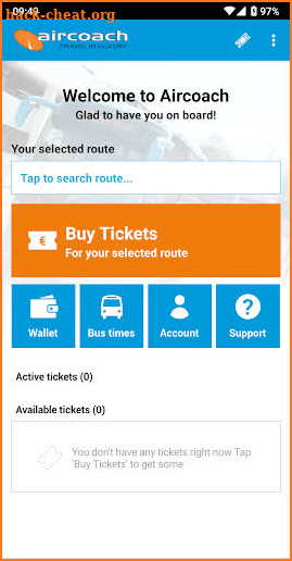 Aircoach - mobile ticketing App screenshot