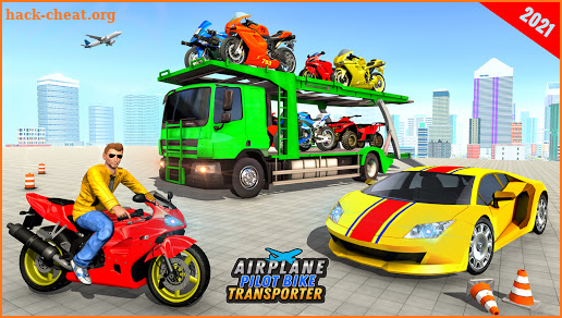 Airplane Pilot Bike Transporter: Bike Driving Game screenshot