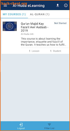 Al-Huda eLearning screenshot