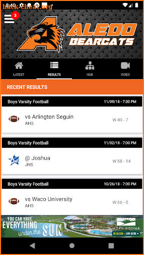 Aledo Bearcats Athletics screenshot