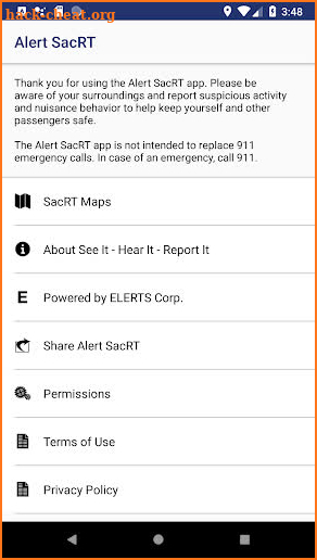 Alert SacRT screenshot