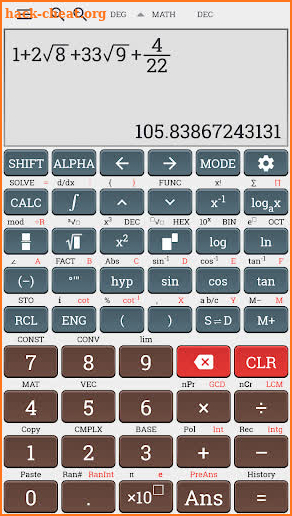 Algebra scientific calculator 991 ms plus 100 ms screenshot