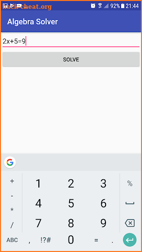 Algebra Solver screenshot