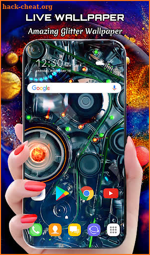 Alien Tech Live Wallpaper & Animated Keyboard screenshot