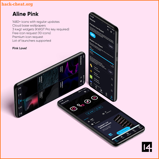 Aline Pink icon pack - linear white & pink icons screenshot