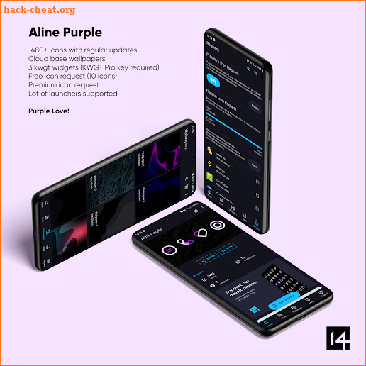 Aline Purple icon pack - linear purple icons screenshot