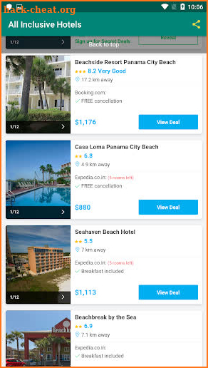 All Inclusive Hotels screenshot