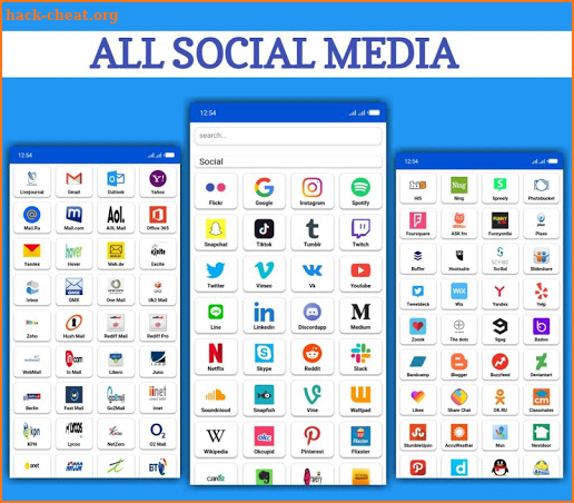 All social media in one app screenshot