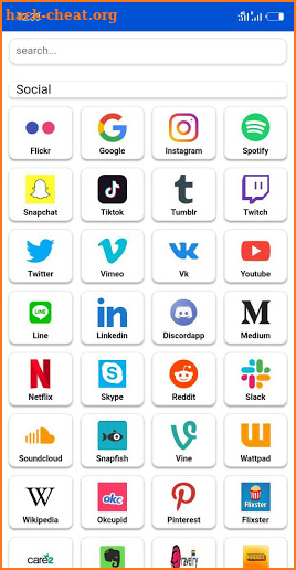 All social media in one app screenshot