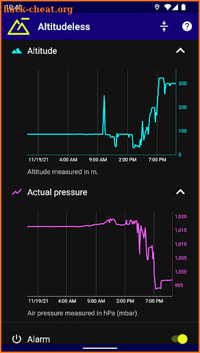 Altitudeless (Barometer Alarm) screenshot