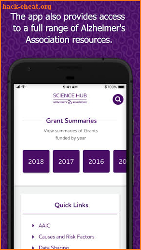Alzheimer's Assoc Science Hub screenshot