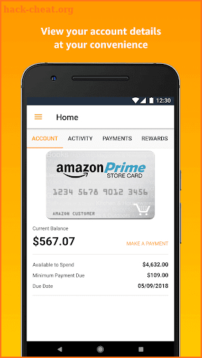 Amazon Store Card screenshot