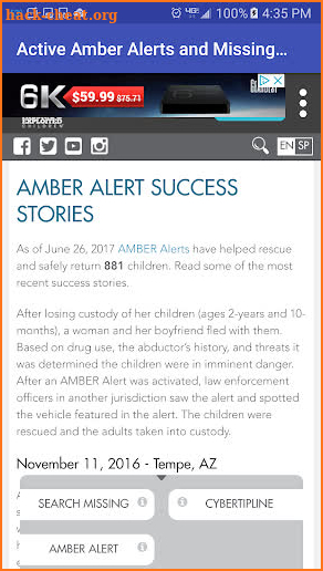 Amber Alert and Missing Kids screenshot