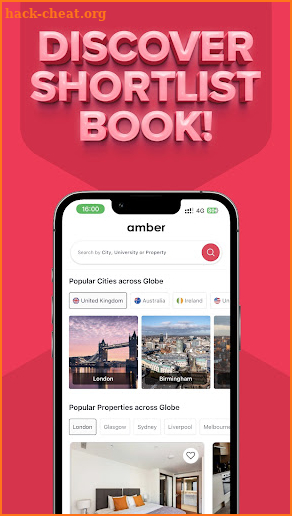 amber: student housing screenshot