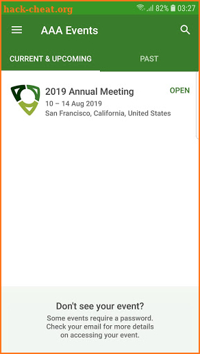 American Accounting Assn Event screenshot