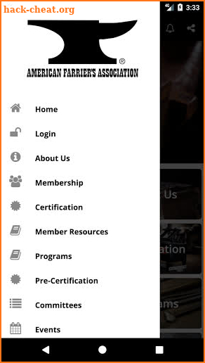 American Farrier’s Association screenshot