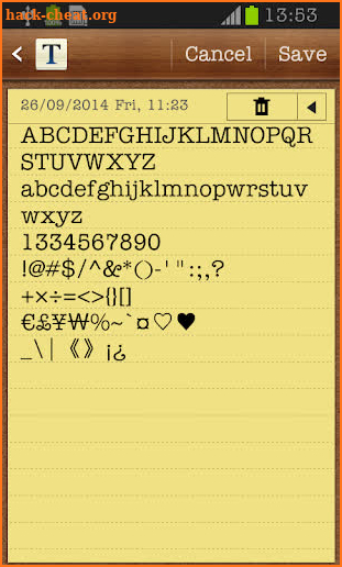 American Typewriter Flipfont screenshot