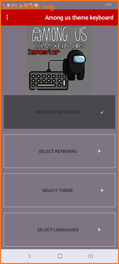 Among us theme keyboard screenshot