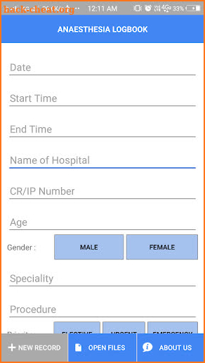 ANAESTHESIA LOGBOOK screenshot