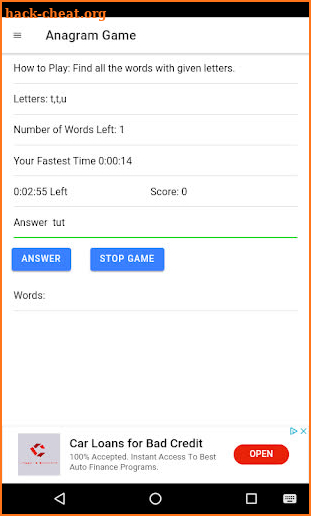 Anagram Game screenshot