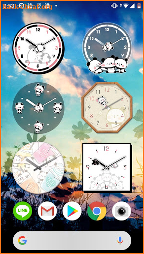 Analog clock widget Mochi Mochi Panda screenshot