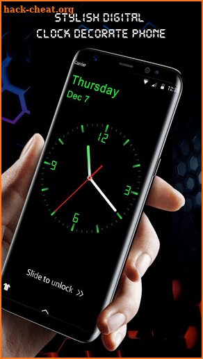 Analog Digital Clock Lock Screen screenshot