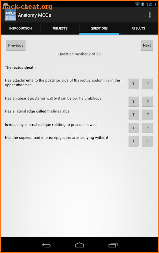 Anatomy MCQs screenshot