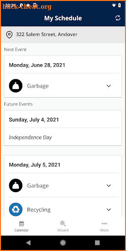 Andover MA Solid Waste App screenshot