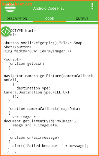 Android Code Play screenshot