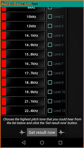 Android Hearing Test screenshot