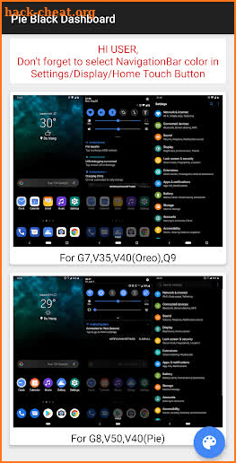 Android P Black Theme for LG G8 V50 V40 V35 G7 V30 screenshot