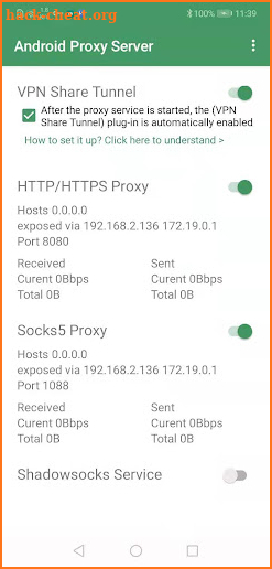 Android Proxy Server screenshot