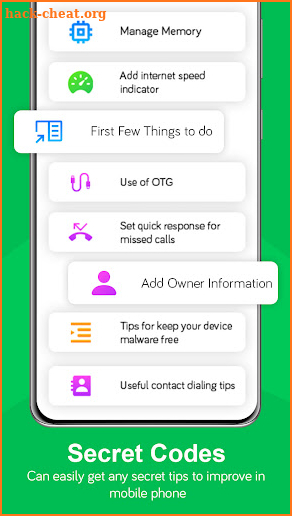 Android Secret Codes and Tips screenshot